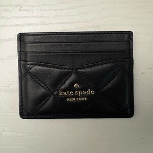 Kate Spade Black Quilted Leather Card Holder